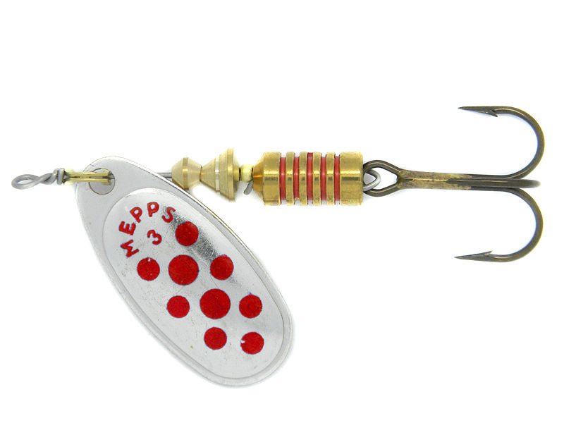 Блесна Mepps Aglia Blanc/Rouge №3, серебро/белый/красный