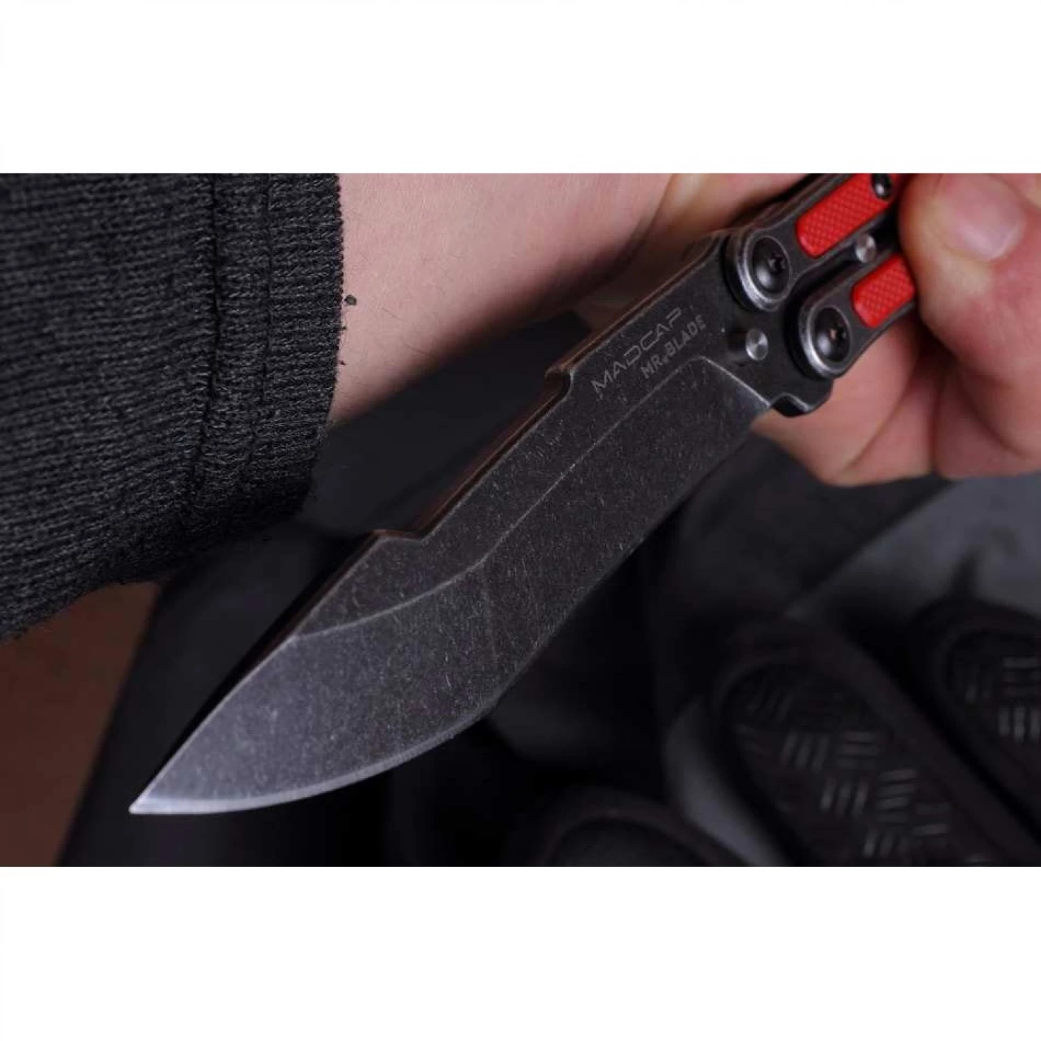 Нож складной "MADCAP" (red, black, s/w)